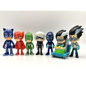 PJ Masks Figure Lot Of 7 Mixed Figures Romeo Luna Owlette Catboy Gekko Ninja